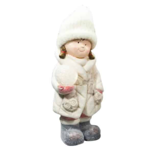 Figúrka dievča v čapici s led snehovou gulou